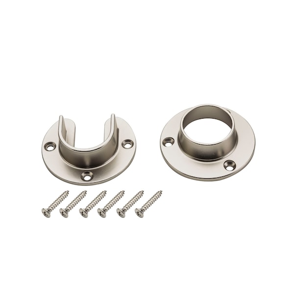 National Hardware National Hardware 1.31 in. D Satin Nickel Steel Closet Flange Set S822-082 - main